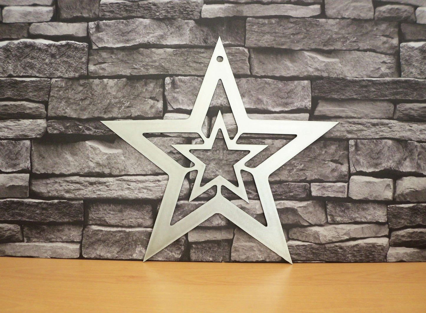 Metal STAR with STAR Hanging Garden Ornament. Rustic Garden Decor. Metal STAR Decoration. Steel Home & Garden Wall Tree Art. Christmas Gift