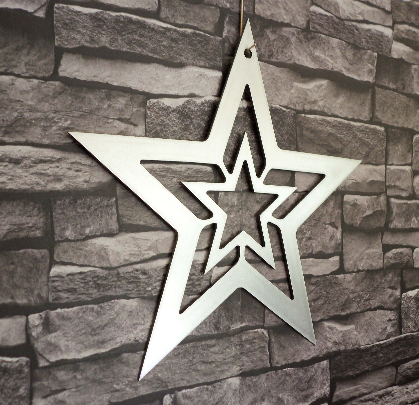 Metal STAR with STAR Hanging Garden Ornament. Rustic Garden Decor. Metal STAR Decoration. Steel Home & Garden Wall Tree Art. Christmas Gift