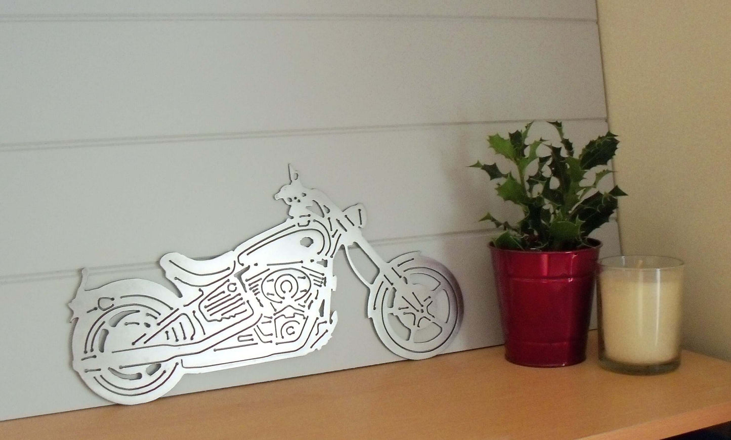 Metal MOTORCYCLE Harley Davidson Garden Ornament. Rustic Garden Decor. Metal Garden MOTORBIKE Decoration. Steel Garden Art