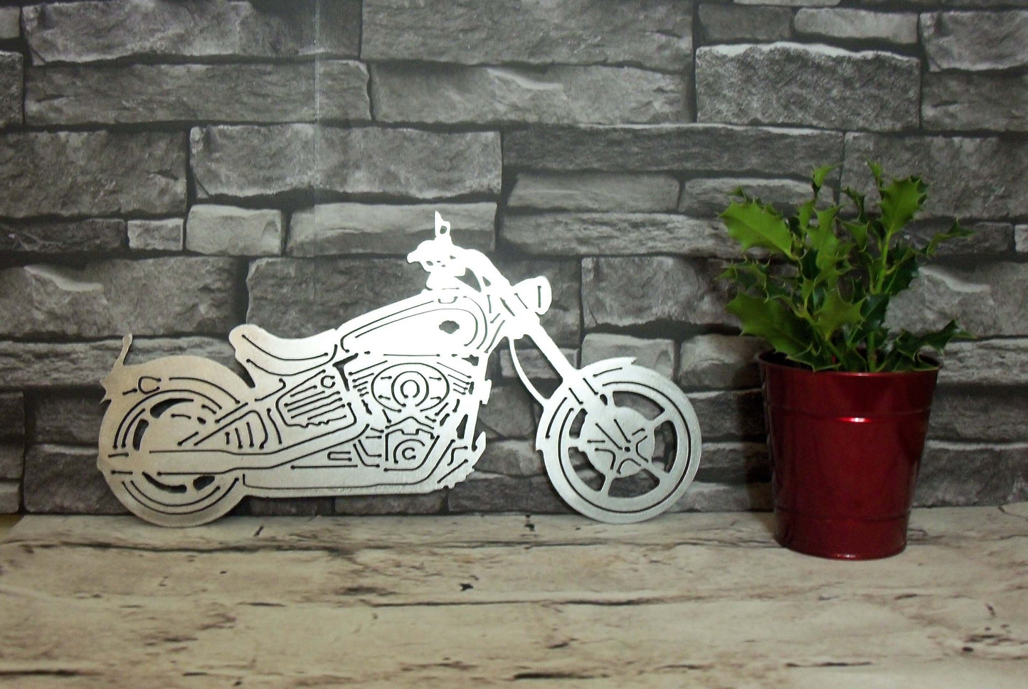 Metal MOTORCYCLE Harley Davidson Garden Ornament. Rustic Garden Decor. Metal Garden MOTORBIKE Decoration. Steel Garden Art