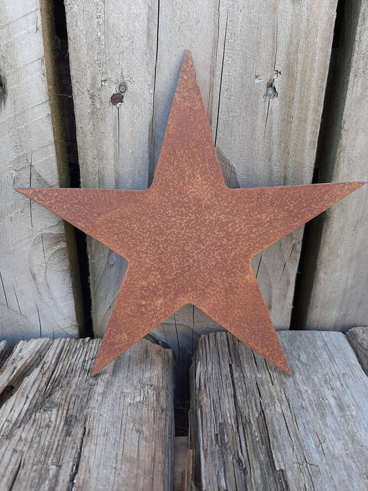 Rusty Metal STAR -Med Garden Ornament. Rustic Garden Decor. Rusted Steel Garden Art Vintage Metal Garden STAR Decoration. Birthday Present.