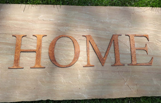 Rusty Metal HOME Sign Letters. 5" Metal Lettering. Rustic Garden Decoration. Rusted Steel Shop House Sign. Metal Garden Sign Vintage Decor.