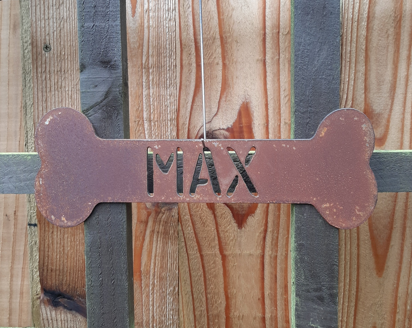 Personalised Rusty/Plain Steel Metal DOG BONE Sign Home & Garden Ornament. Rustic Dog Wall Decoration. Steel Art Decor. Gift.