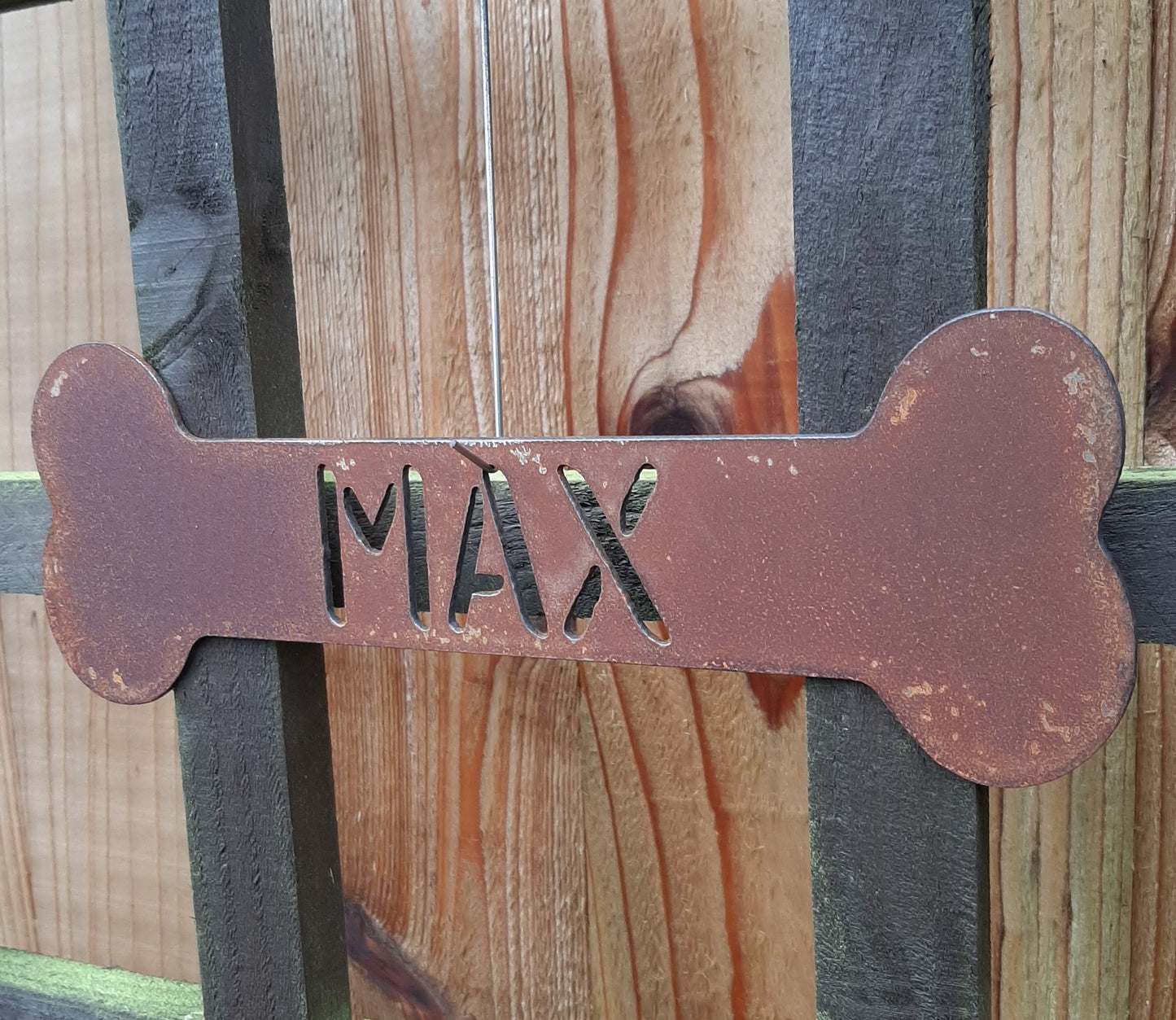 Personalised Rusty/Plain Steel Metal DOG BONE Sign Home & Garden Ornament. Rustic Dog Wall Decoration. Steel Art Decor. Gift.