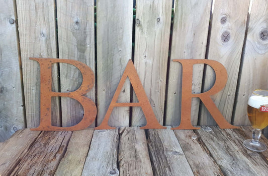 Rusty Metal Classic Letters Numbers Symbols. 12" Metal Lettering. Rustic Garden Decoration. Rusted Steel House Shop Sign. Vintage Art Decor.