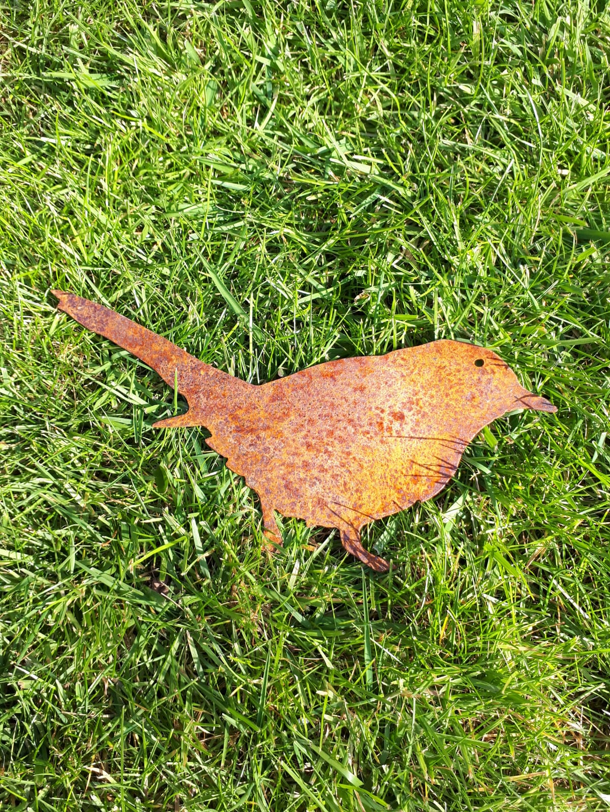 Rusty Metal WREN Bird Garden Ornament. Rustic Garden Decor. Metal Garden Bird Decoration. Rusted Steel Garden Art. Birthday Gift for Mum.