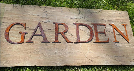 Rusty Metal GARDEN Sign Letters. 5" Metal Lettering. Rustic Garden Decoration. Rusted Steel Shop House Sign. Metal Garden Sign Vintage Decor