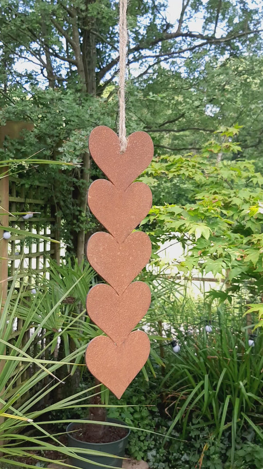 Rustic Steel Hearts Garden Gift Set - 3 pieces