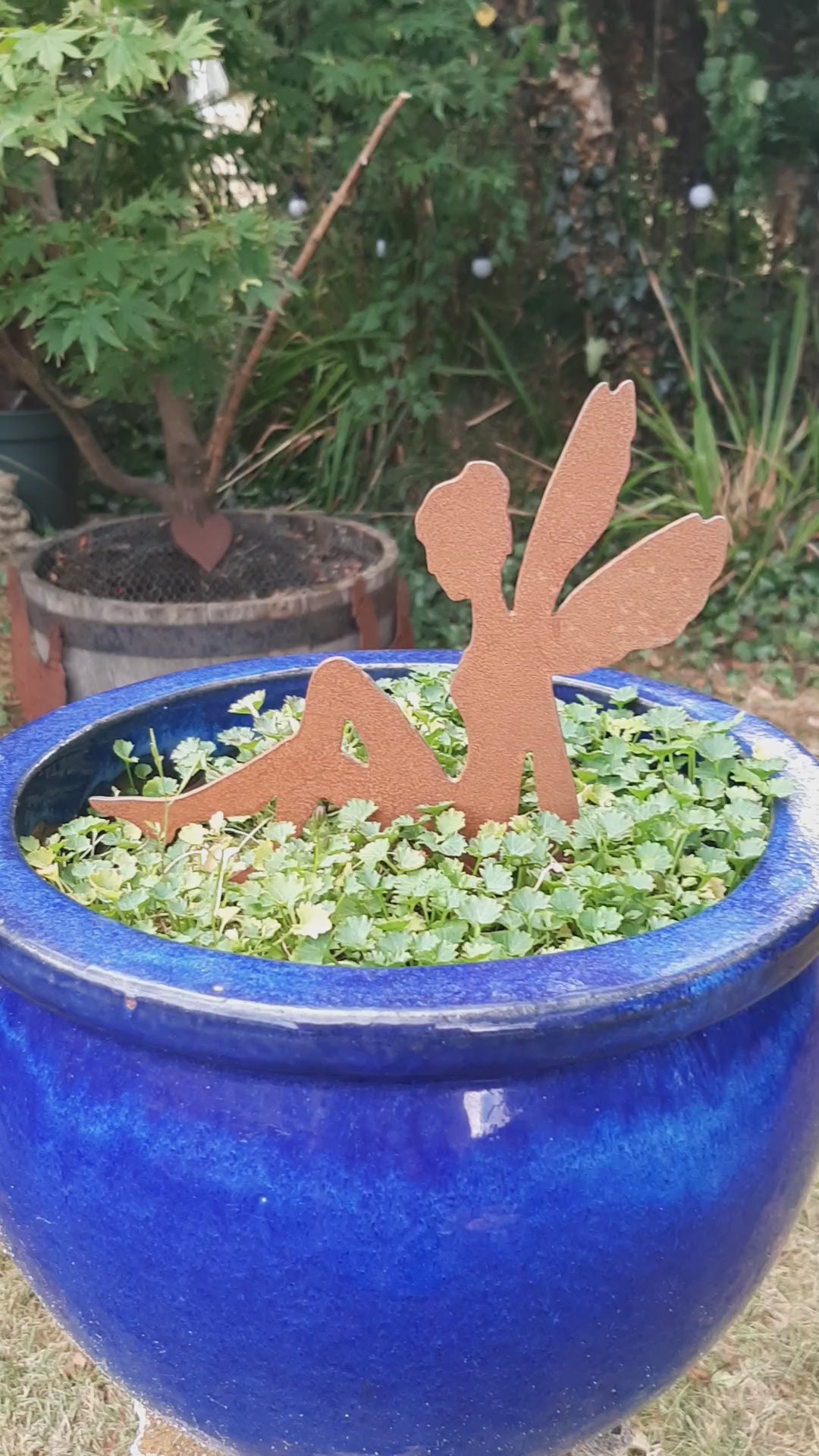 Industrial-style Rusted Steel Fairy, handmade from 2mm thick steel and finished using our unique rusting process. 